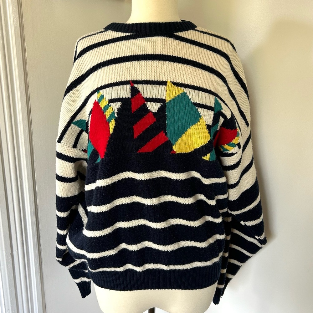 Vintage Nautical Sailing Knit Sweater